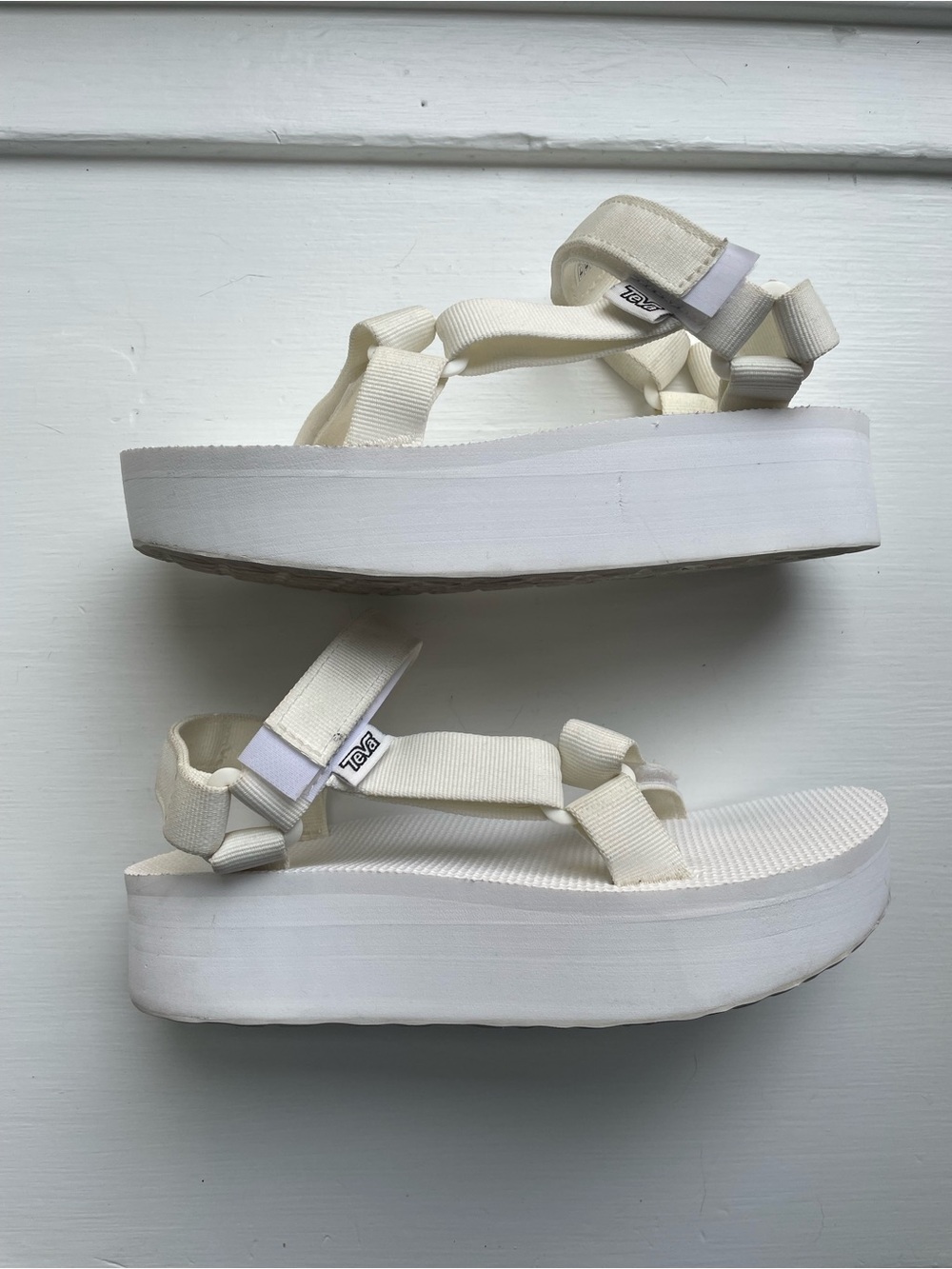 White Teva Women's Platform sandals